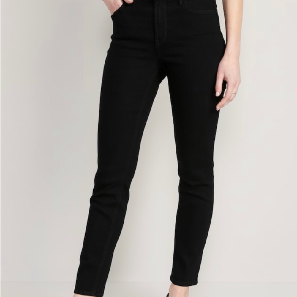 Old Navy High Waisted Wow Slim Straight Black Jeans